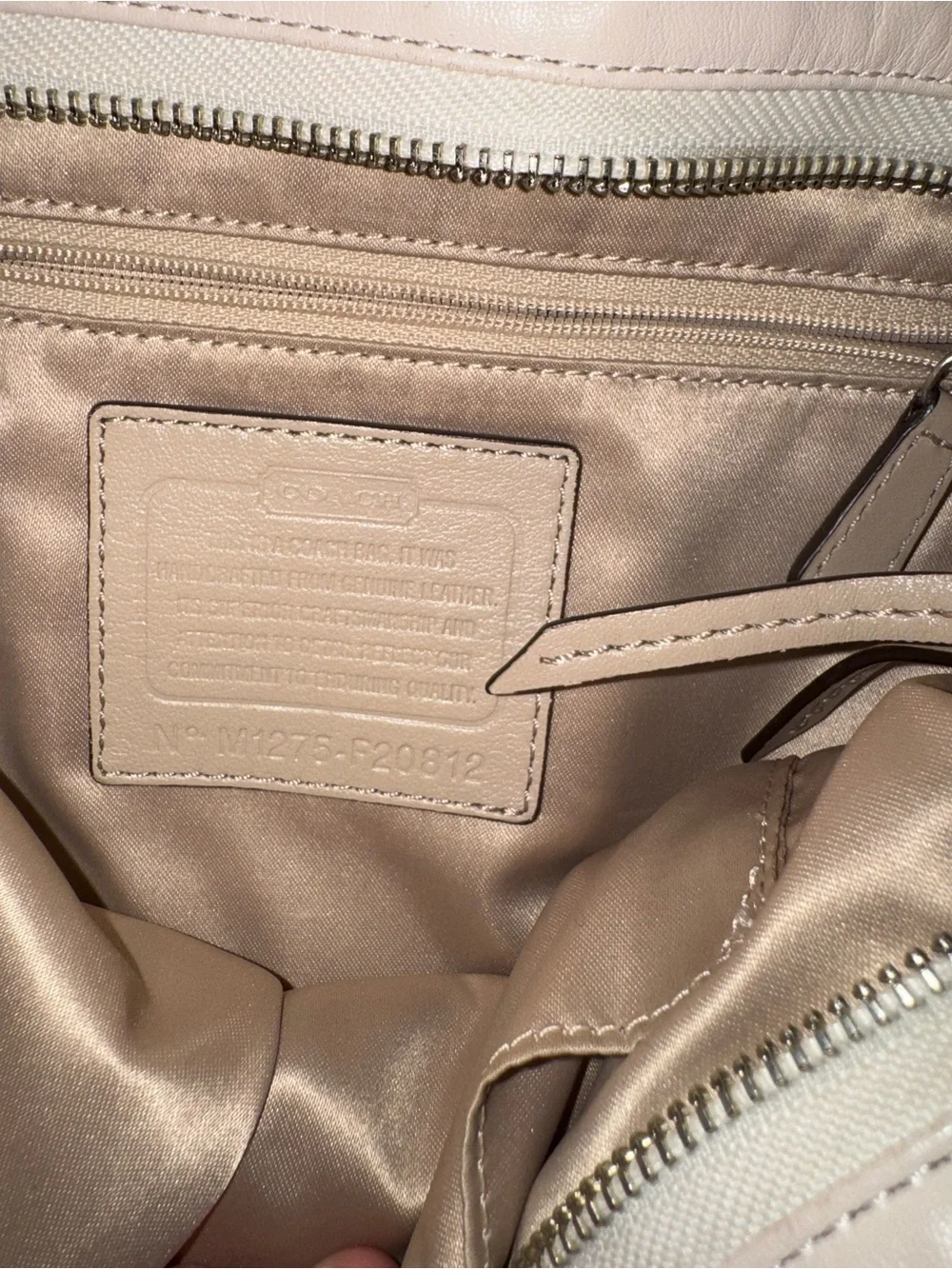 Coach Cream and Taupe Leather Tote Bag